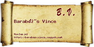 Barabás Vince névjegykártya