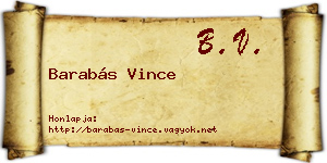 Barabás Vince névjegykártya